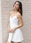 French Connection Whisper V Neck Dress-Hand In Pocket