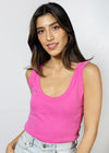 Michael Stars Elodie Crop Scoop Neck Tank-Azalea ***FINAL SALE***-Hand In Pocket