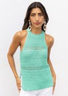 525 America Olivia Halter Tank-Cyan ***FINAL SALE***-Hand In Pocket