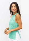 525 America Olivia Halter Tank-Cyan ***FINAL SALE***-Hand In Pocket