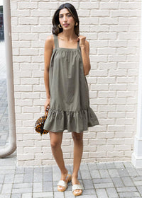 Bobi Square Neck Short Dress-Troop-***FINAL SALE***-Hand In Pocket