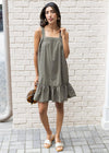 Bobi Square Neck Short Dress-Troop-***FINAL SALE***-Hand In Pocket