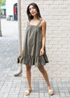 Bobi Square Neck Short Dress-Troop-***FINAL SALE***-Hand In Pocket
