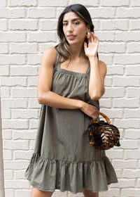 Bobi Square Neck Short Dress-Troop-***FINAL SALE***-Hand In Pocket