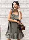 Bobi Square Neck Short Dress-Troop-***FINAL SALE***-Hand In Pocket