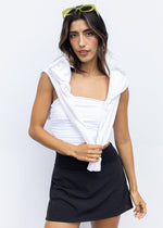 RD Style Riyan Ruched Tank - White ***FINAL SALE***-Hand In Pocket
