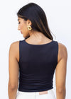 RD Style Mariana Uneck Tank - Black-Hand In Pocket