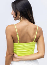 RD Style Riyan Ruched Tank - Sunny Lime ***FINAL SALE***-Hand In Pocket