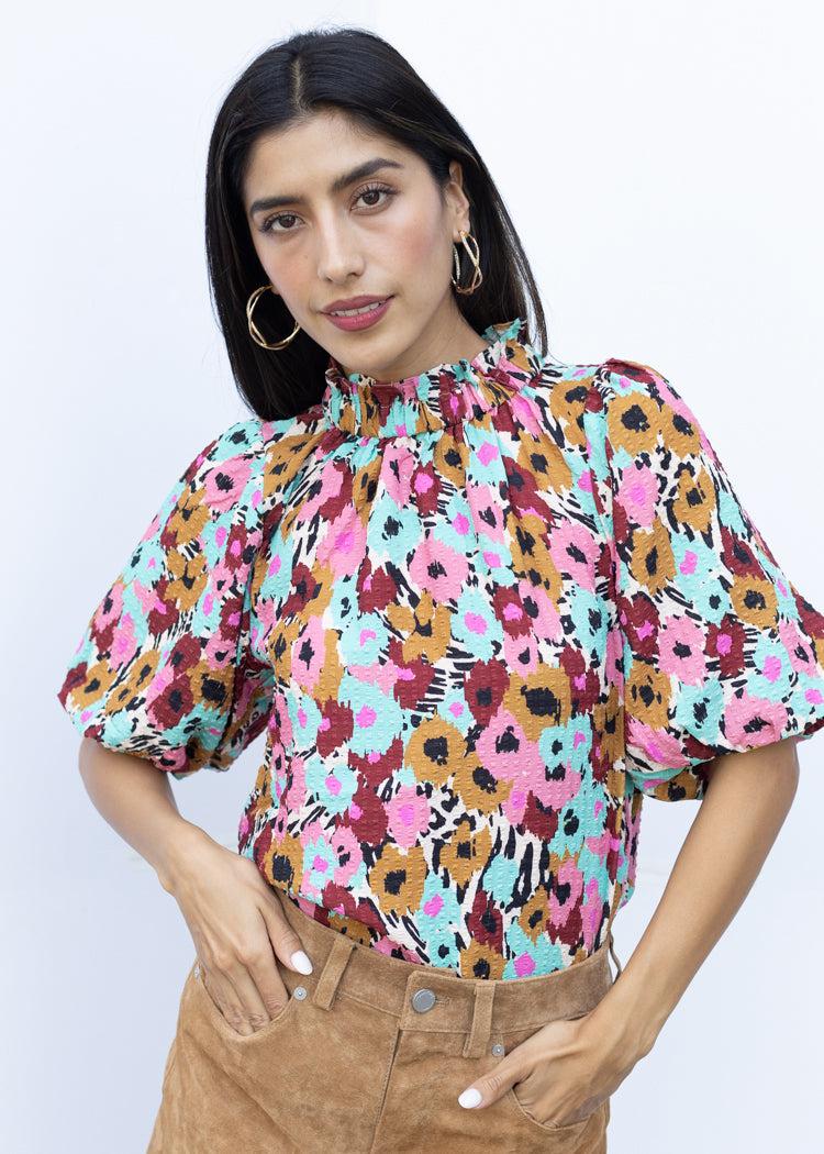 THML Whitney Multi Print Top ***FINAL SALE***-Hand In Pocket