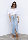 Zaria Button Down Shirt-White ***FINAL SALE***-Hand In Pocket