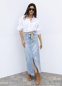 Zaria Button Down Shirt-White ***FINAL SALE***-Hand In Pocket