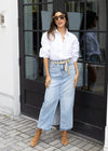Zaria Button Down Shirt-White ***FINAL SALE***-Hand In Pocket