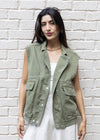 Molli Washed Utility Vest-Hand In Pocket