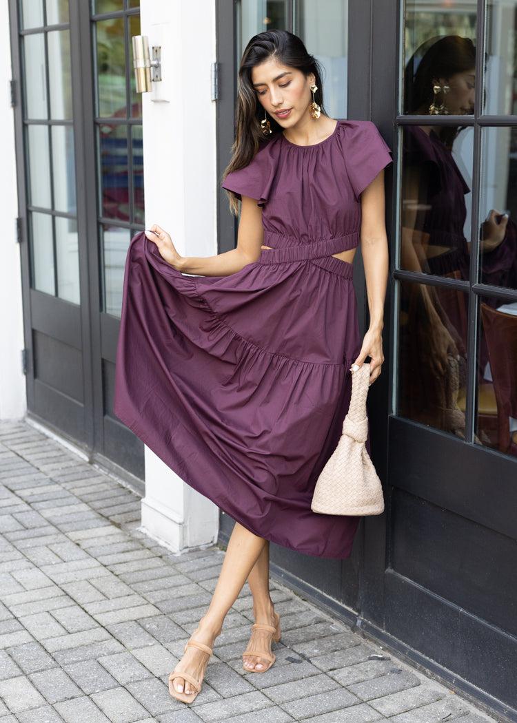 Allegra Cutout Midi Dress-Hand In Pocket