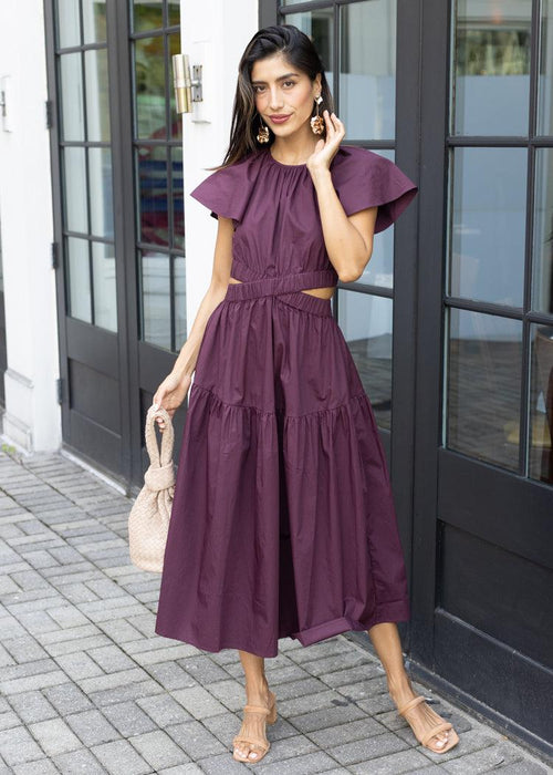 Allegra Cutout Midi Dress-Hand In Pocket