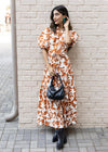 Elie Button Down Puff Sleeve Poplin Dress-Taupe-Hand In Pocket