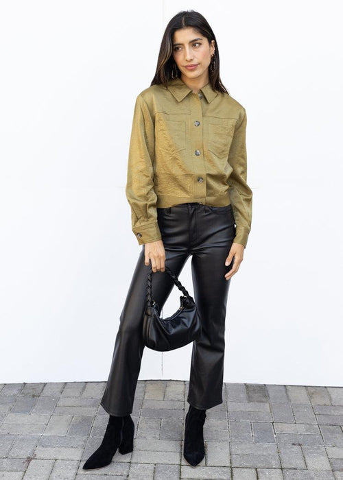 French Connection Cammie Shimmer Jacket-Hand In Pocket