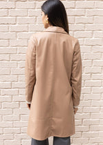 Camilla Leather Coat - Beige-Hand In Pocket