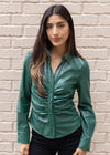 Asheville Leather Button Up Long Sleeve Top ***FINAL SALE***-Hand In Pocket