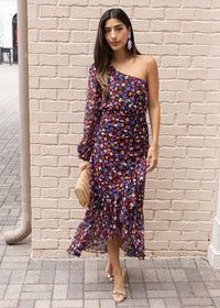 ASTR The Label Calista Dress- Blue Red Ditsy-***FINAL SALE***-Hand In Pocket
