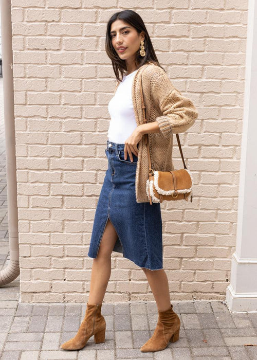Willow Cardigan - Brown-Hand In Pocket