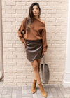Farrah Skirt - Brown-***FINAL SALE***-Hand In Pocket