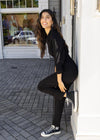 Bobi Smocked Waist Jumpsuit -Black-Hand In Pocket