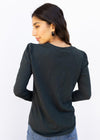 Bobi Shirred Crewneck Tee - Forest ***FINAL SALE***-Hand In Pocket