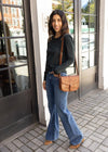 Bobi Shirred Crewneck Tee - Forest ***FINAL SALE***-Hand In Pocket