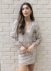 Adelyn Rae Randa Sequin Mini Dress-Hand In Pocket