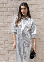 Brooke Sequin Fringe Shirtdress - Silver ***FINAL SALE***-Hand In Pocket