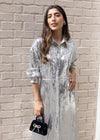 Brooke Sequin Fringe Shirtdress - Silver ***FINAL SALE***-Hand In Pocket