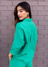 Bobi 3/4 SLV Button Front Top +Shorts Set- Shamrock ***FINAL SALE***-Hand In Pocket