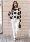 RD Style Yenia L/S Boat Neck Pullover - Off White-Hand In Pocket