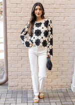 RD Style Yenia L/S Boat Neck Pullover - Off White-Hand In Pocket