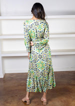 Ciebon Shani Printed Shimmer Maxi Wrap Dress-Hand In Pocket
