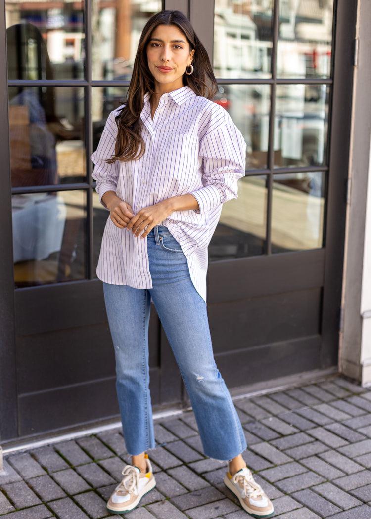Pistola Rena Button Down Tunic Shirt ***FINAL SALE***-Hand In Pocket