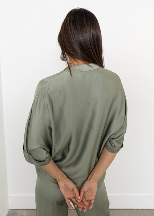 Sofia Jane Top - Military-Hand In Pocket