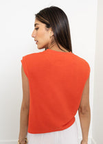 RD Style Yorha Sleeveless Round Neck Top-Radiant Red-Hand In Pocket