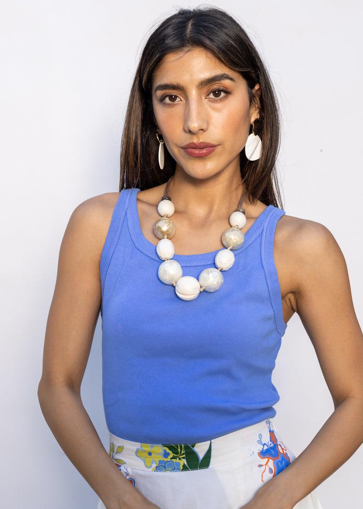Michael Stars Cassie Thin Banded Tank- Salt Water ***FINAL SALE***-Hand In Pocket