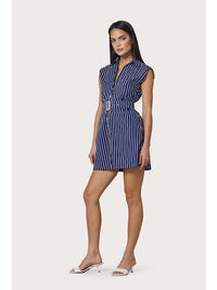 Lusana Kelly Dress - Indigo Stripe-Hand In Pocket