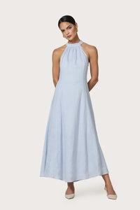 Lusana Piper Dress - Misty Blue-Hand In Pocket
