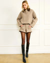 Line + Dot Ingrid Jacket- Brown-Hand In Pocket