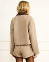 Line + Dot Ingrid Jacket- Brown-Hand In Pocket