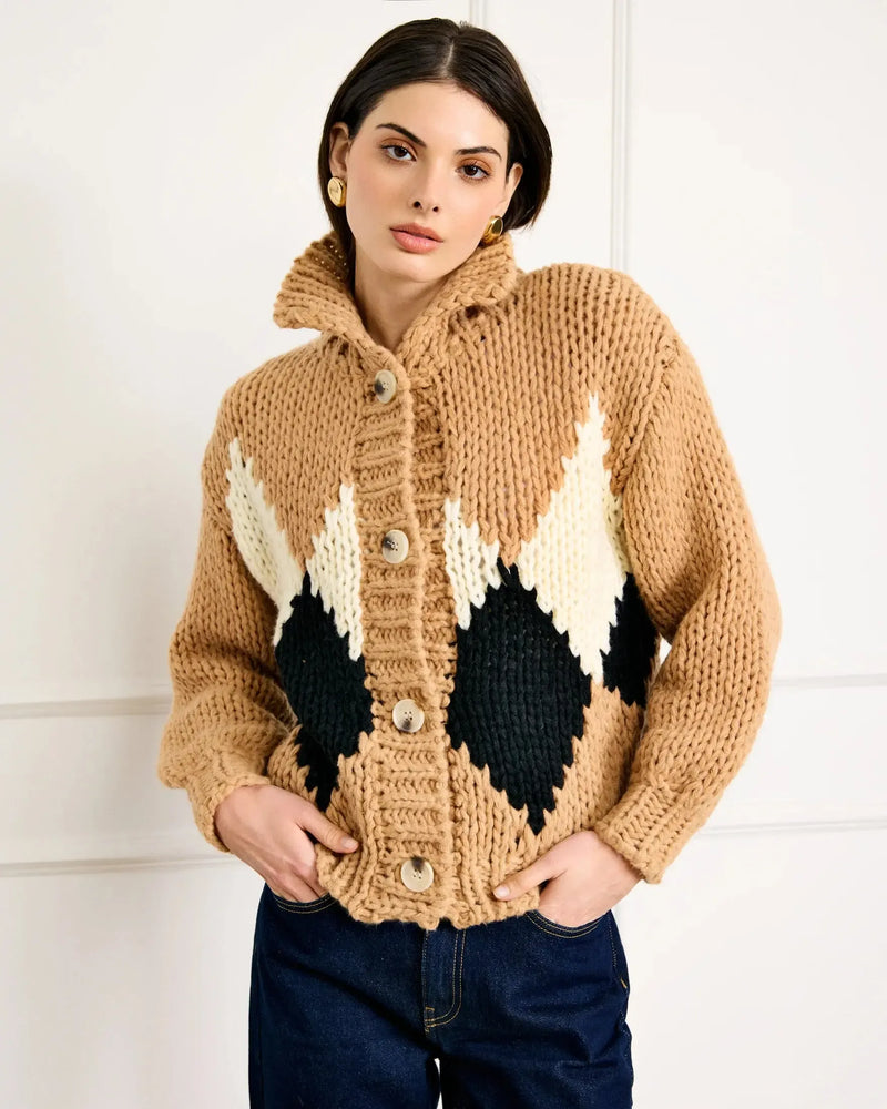 Line + Dot Weller Sweater- Camel-Hand In Pocket