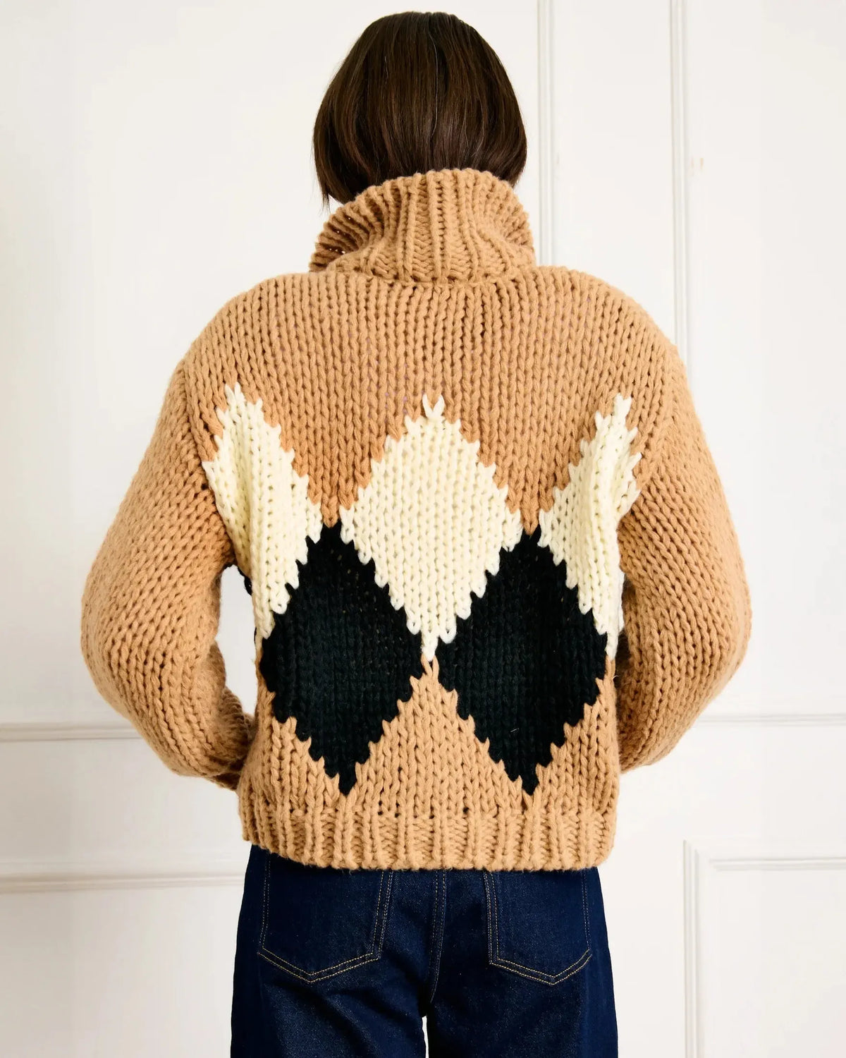 Line + Dot Weller Sweater- Camel-Hand In Pocket