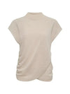 Sanctuary Draped Sleeveless Mock Neck - Pearl-Hand In Pocket