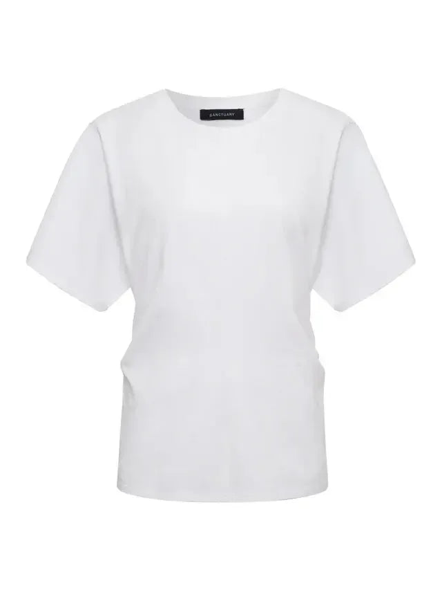 Sanctuary Shirred Waist Dolman - White-Hand In Pocket