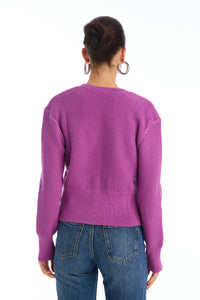 Allison Fallon Cardigan-Orchid-Hand In Pocket