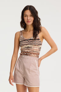 Allison Bianca Tank- Terracotta-Hand In Pocket